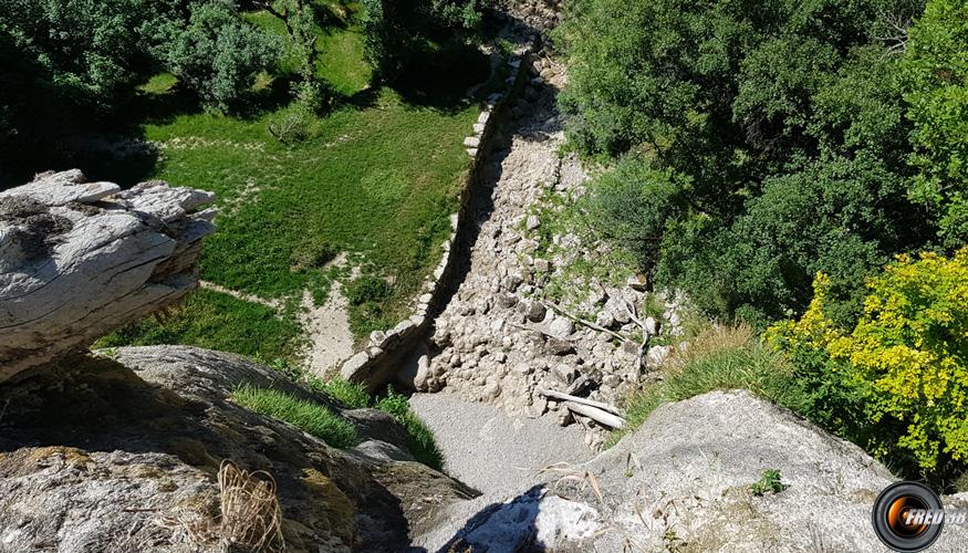 Le haut de la cascade.