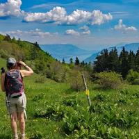 A en Pryse vue sur le lac du Bourgey.