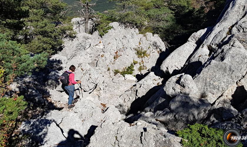 Descente dans les gos blocs.