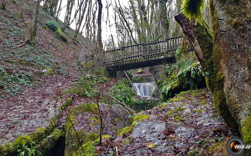 Passerelle sur le canyon.