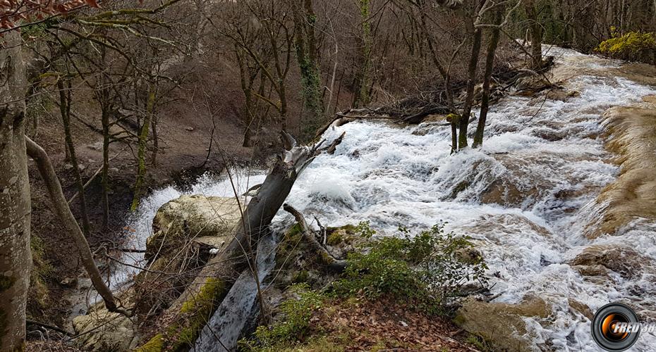 Le haut de la cascade.