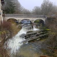 Le pont sur l'Albarine au départ.