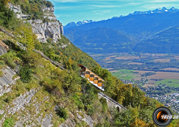 Le funiculaire et la vue sur le Grésivaudan.