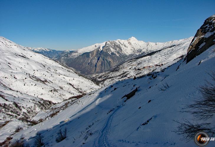 Descente sur Valmeinier.