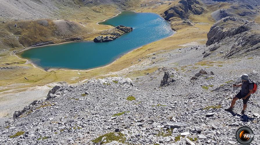 Vue sur le lac de Roburent.