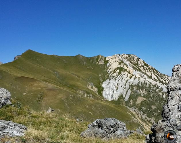 Cime Noire et cime Blanche. Vue du col.