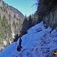 Route bien encombrée en hiver.