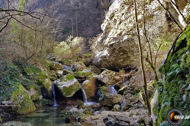 Dans les gorges.