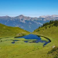 Lac Vert et en fond les Bauges.
