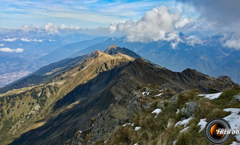 Les crêtes en direction du nord.