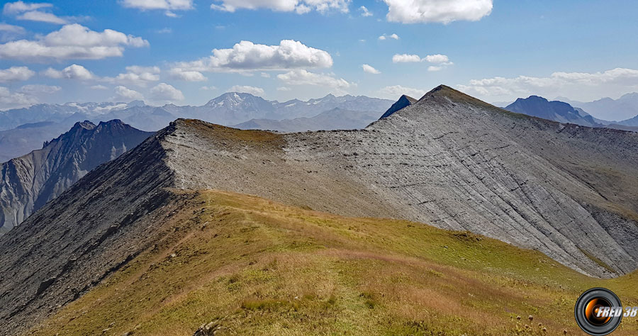 La crête terminale et le sommet vus de Crêt Lognan.