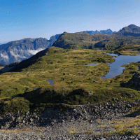 Le plateau avec le lac Fourchu,