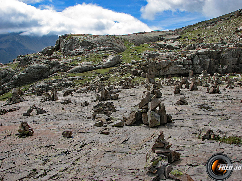 La zone érodée par un ancien glacier.