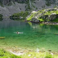 Lac chaud en été.