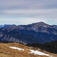 Au sommet avec vue sur le Mont-Blanc.