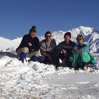 Le sommet, et en fond le Mont-Blanc.