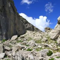 Le couloir en haut duquel on fait le changement de versant.