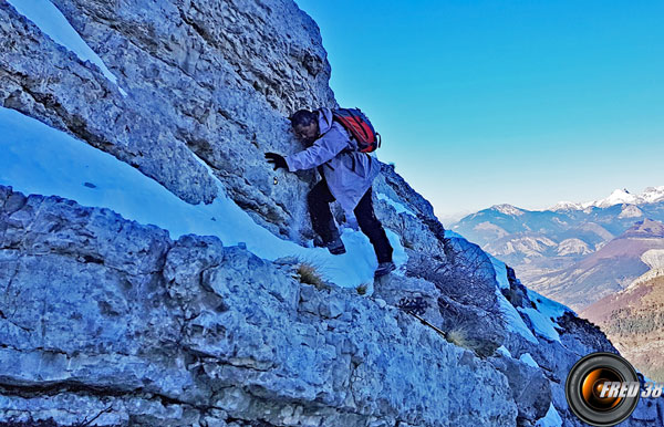 Le passage délicat de descente.