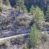Sentier descendant dans le gorges du Riou.