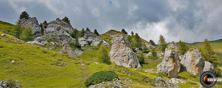 La zone de rochers érodés