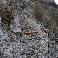 Le passage dans les éboulis.