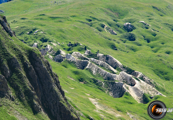 Zone gypseuse près du sommet