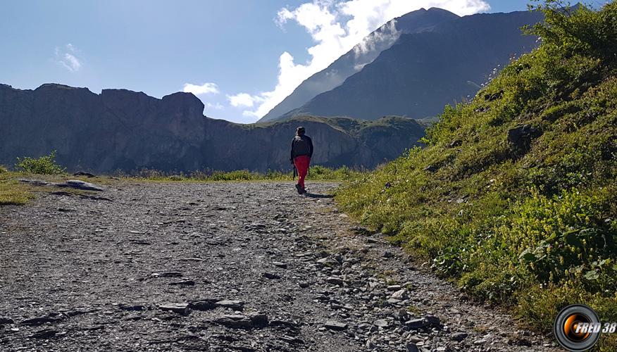 Sur la piste au départ.