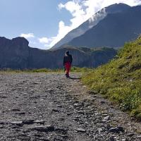 Sur la piste au départ.