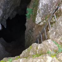Les échelles de la grotte.