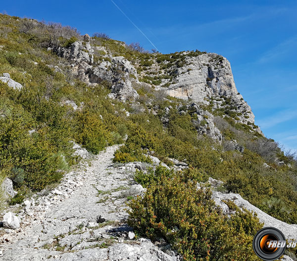 Le sentier au dessus de Tresclèoux.