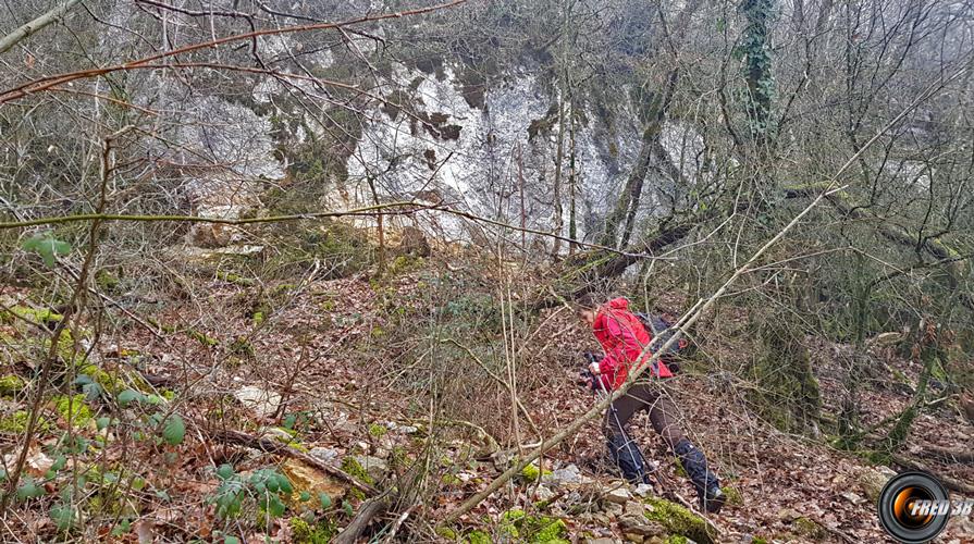 Traversée de la falaise.