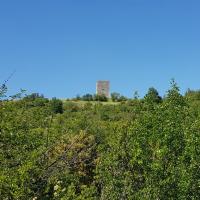 Vue sur la tour, du sentier.