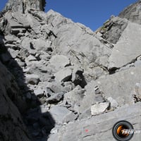 Le chaos rocheux avant le passage du Dérochoir.