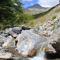 en fond le mont Mounier.