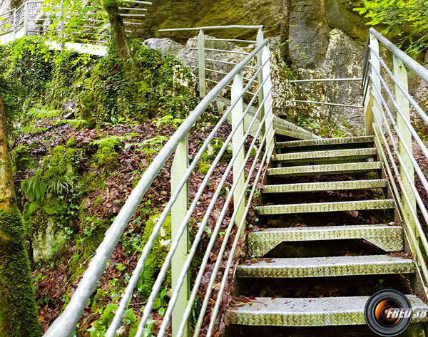 Les passerelles pour monter au belvédère de Gerbaix.